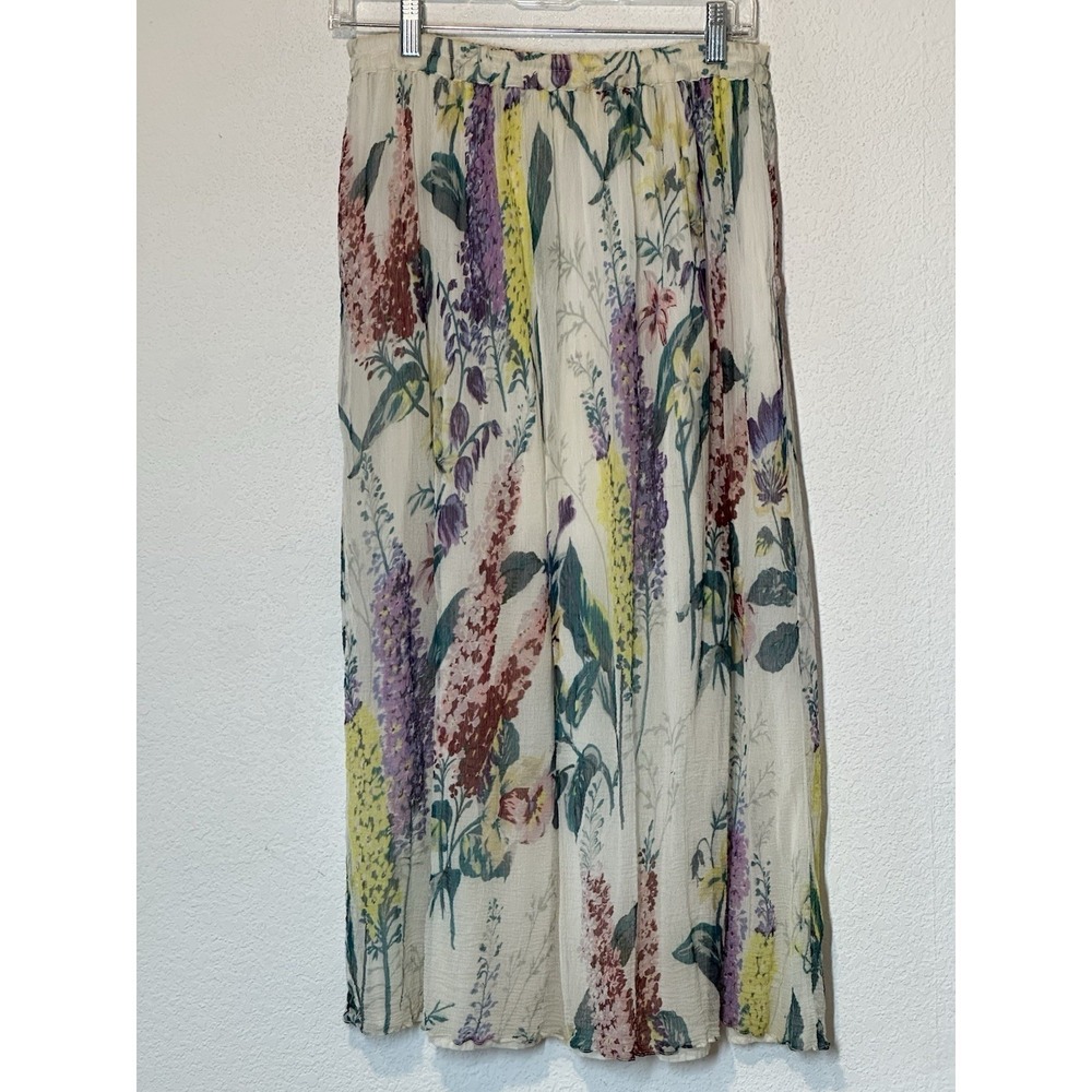 Vintage Gail Garner Maxi Skirt Sheer Floral Boho Grunge Romantic Cottagecore M/L